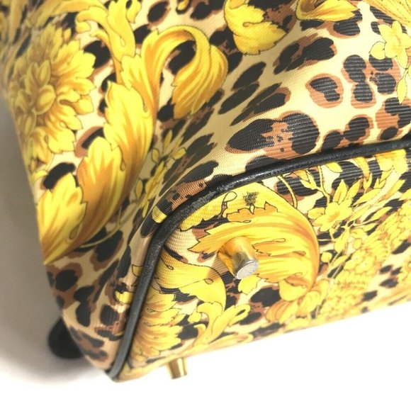 VERSACE vintage leopard backpack bag Backpack PVC / Leather yellow/Black main image 13
